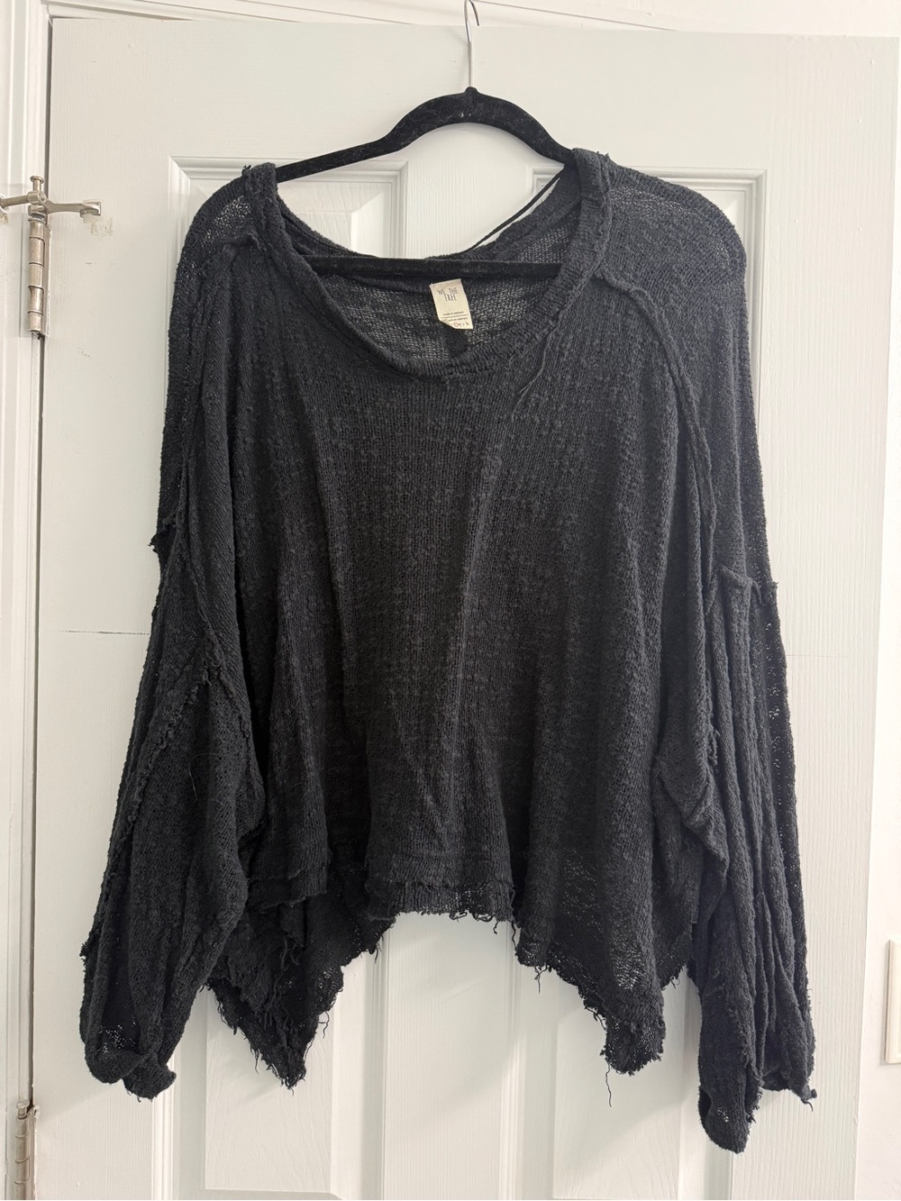 Free People We The Free Black Oversized Knit Sweater